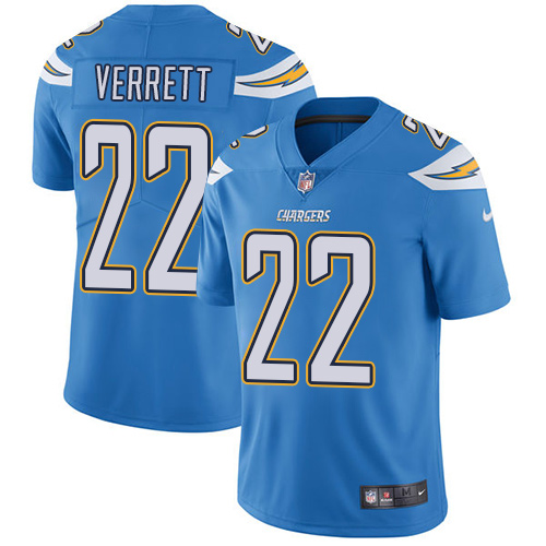 Nike Chargers #22 Jason Verrett Electric Blue Alternate Men's Stitched NFL Vapor Untouchable Limited Jersey